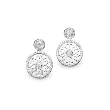 Ohrringe, Weißgold, Danuvina Mill River Ohrstecker mit Anhänger